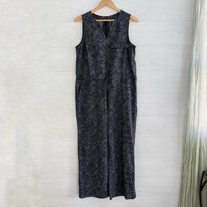 Athleta - Gray black snakeskin sleeveless zip back active jumpsuit, M